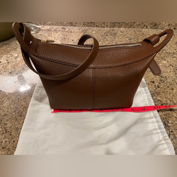 Cuyana Mini Paloma Pebble Leather Chestnut Shoulder Bag - Picture 9 of 14